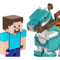Minecraft 3.25-Inch Steve And Armored Horse Action Figure 2-Pack