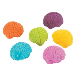Mini Brain-Shaped Erasers - 24 Pc.