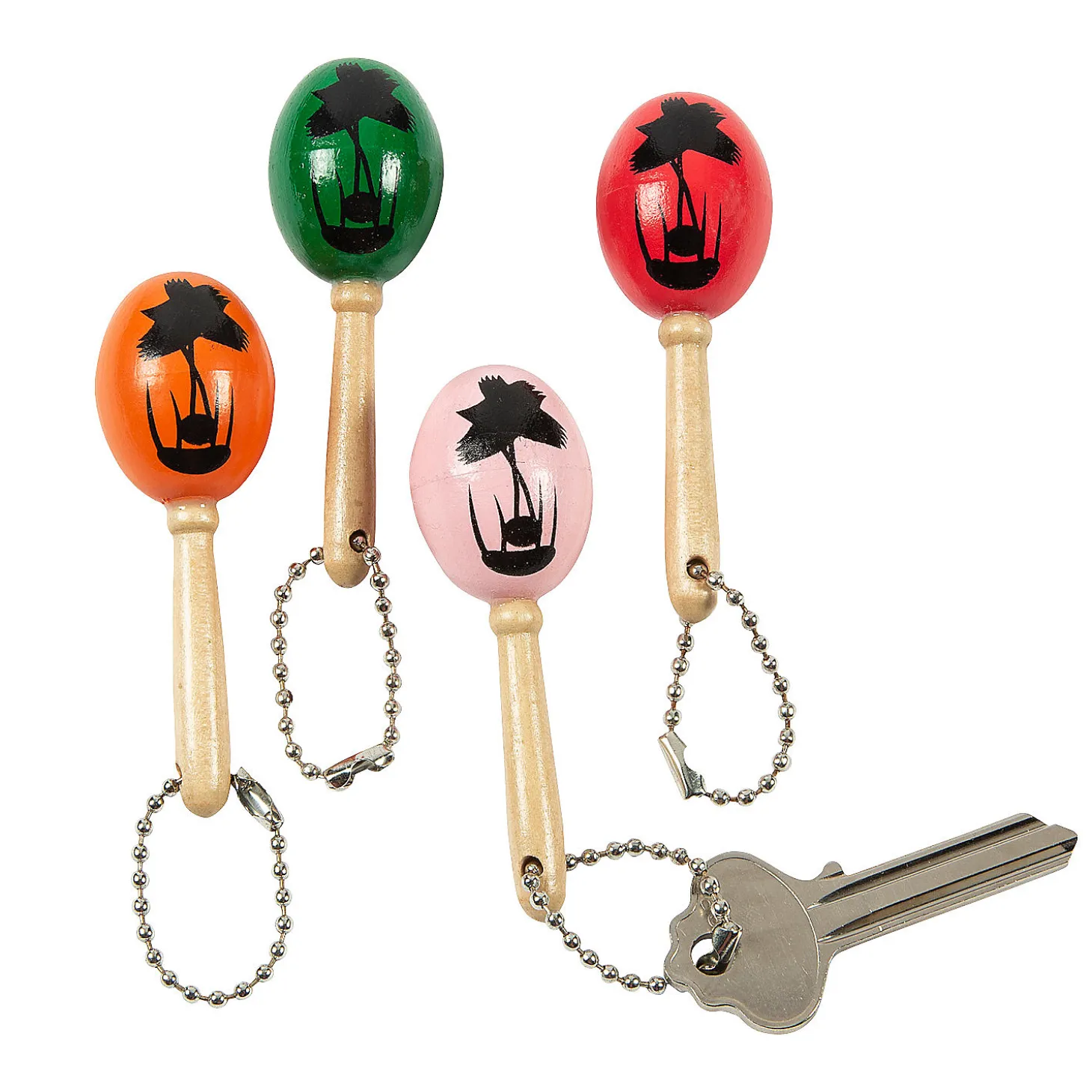 Mini Maraca Keychains - 12 Pc.