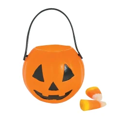 Mini Pumpkin Bpa-Free Plastic Candy Buckets - 12 Pc.