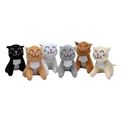 Mini Smiling Stuffed Cats - 12 Pc.