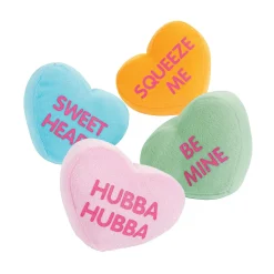 Mini Valentine's Day Stuffed Conversation Hearts - 12 Pc.