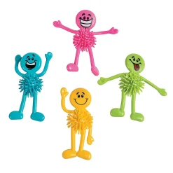 Neon Smile Face Porcupine Bendables - 24 Pc.
