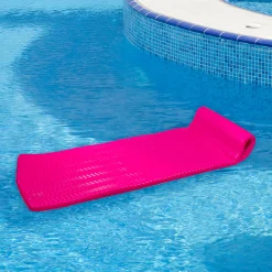 Northlight 74" Pink Floating Foam Swimming Pool Mattress Lounger With Head Rest