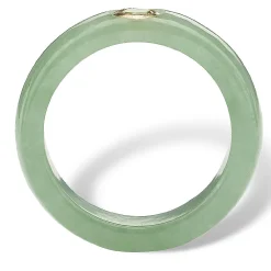 Palmbeach Jewelry 10K Yellow Gold Round Genuine Green Peridot Genuine Jade Bezel Set Ring Sizes 5-10