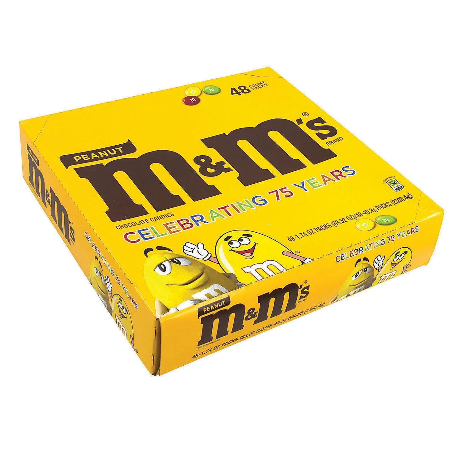 Peanut M&M's Full Size, 1.74 Oz Bag, 48 Count