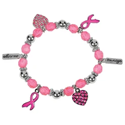 Pink Ribbon Charm Bracelets - 12 Pc.