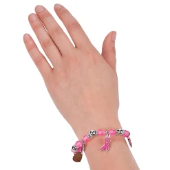 Pink Ribbon Charm Bracelets - 12 Pc.