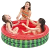 Pool Central 47" Inflatable Round 3 Ring Watermelon Kiddie Swimming Pool
