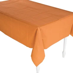Pumpkin Spice Orange Plastic Tablecloth
