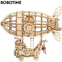 Robotime 3D Wooden Airship Model Building Kits - Toys For Children, Kids, Boys, Birthday Gift