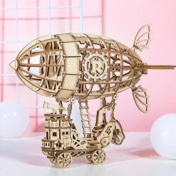 Robotime 3D Wooden Airship Model Building Kits - Toys For Children, Kids, Boys, Birthday Gift