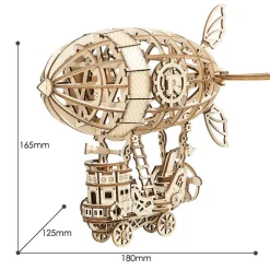 Robotime 3D Wooden Airship Model Building Kits - Toys For Children, Kids, Boys, Birthday Gift
