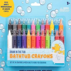Scs Direct Bath Crayons Super Set With Bathtub Mesh Bag 24 Piece