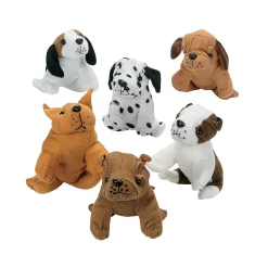 Sitting Stuffed Dogs - 12 Pc.