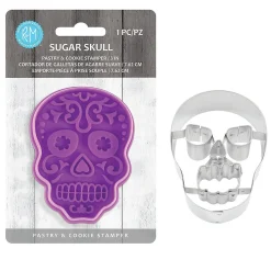 Skull Cookie Cutter And Stamp 2 Piece Set