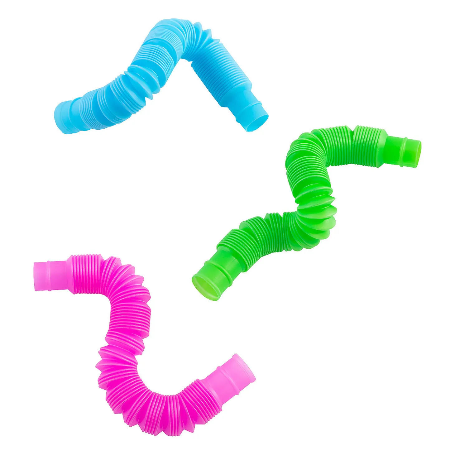 Small Solid Color Expanding Tube Fidget Toys - 12 Pc.