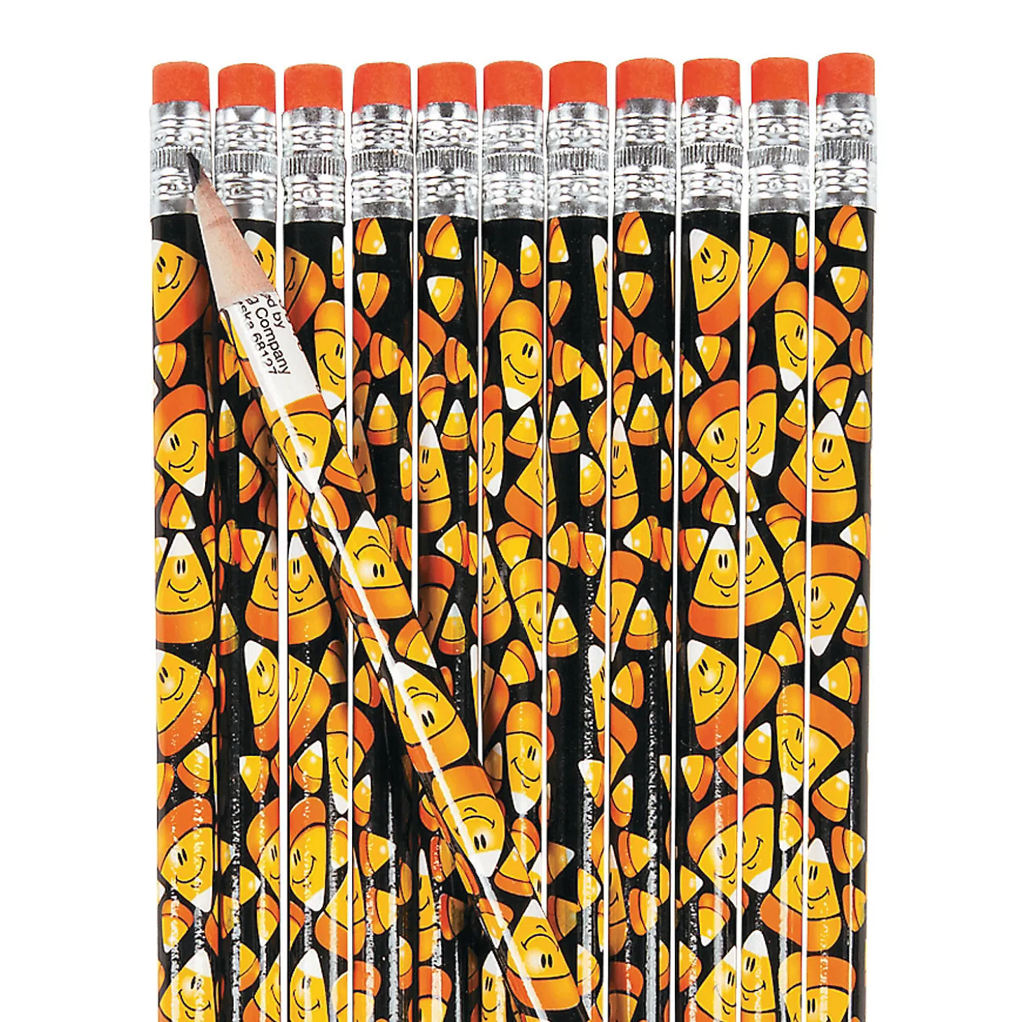 Smile Face Candy Corn Pencils - 24 Pc.