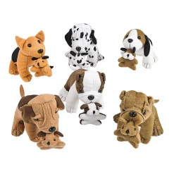 Stuffed Dogs Holding Puppies - 12 Pc.