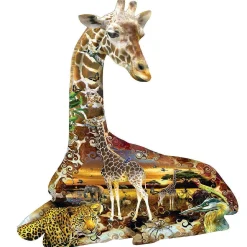 Sunsout African Spots 700 Pc Special Shape Jigsaw Puzzle