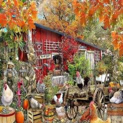 Sunsout Barnyard Chickens 500 Pc Jigsaw Puzzle