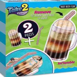 Take 2 Floats Root Beer Water Float & Noodle Pool Blow Up Inflatable Raft Mighty Mojo