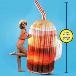Take 2 Floats Root Beer Water Float & Noodle Pool Blow Up Inflatable Raft Mighty Mojo