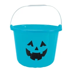 Teal Jack-O'-Lantern Bpa-Free Plastic Buckets - 24 Pc.