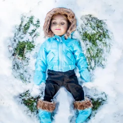 The Queen's Treasures 18 Inch Girl And Boy Doll American Clothes And Accessories, Complete Ski Wear Outfit, 6 Piece Blue Jacket, Pants, Gloves, And Boots