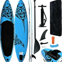 Vidaxl Inflatable Stand Up Paddleboard Set 120.1"X29.9"X5.9" Blue