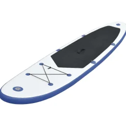 Vidaxl Stand Up Paddle Board Set Sup Surfboard Inflatable Blue And White