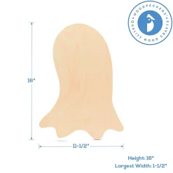 Woodpeckers Crafts, Diy Unfinished Wood 16" Ghost Cutout, Pack Of 2