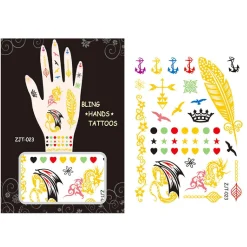 Wrapables Metallic Body Art Hand Tattoos, Majestic