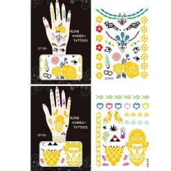 Wrapables Metallic Body Art Hand Tattoos, Exotic