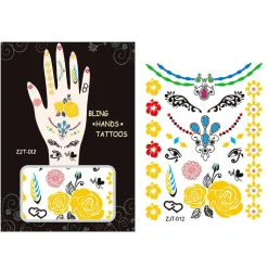 Wrapables Metallic Body Art Hand Tattoos, Exotic